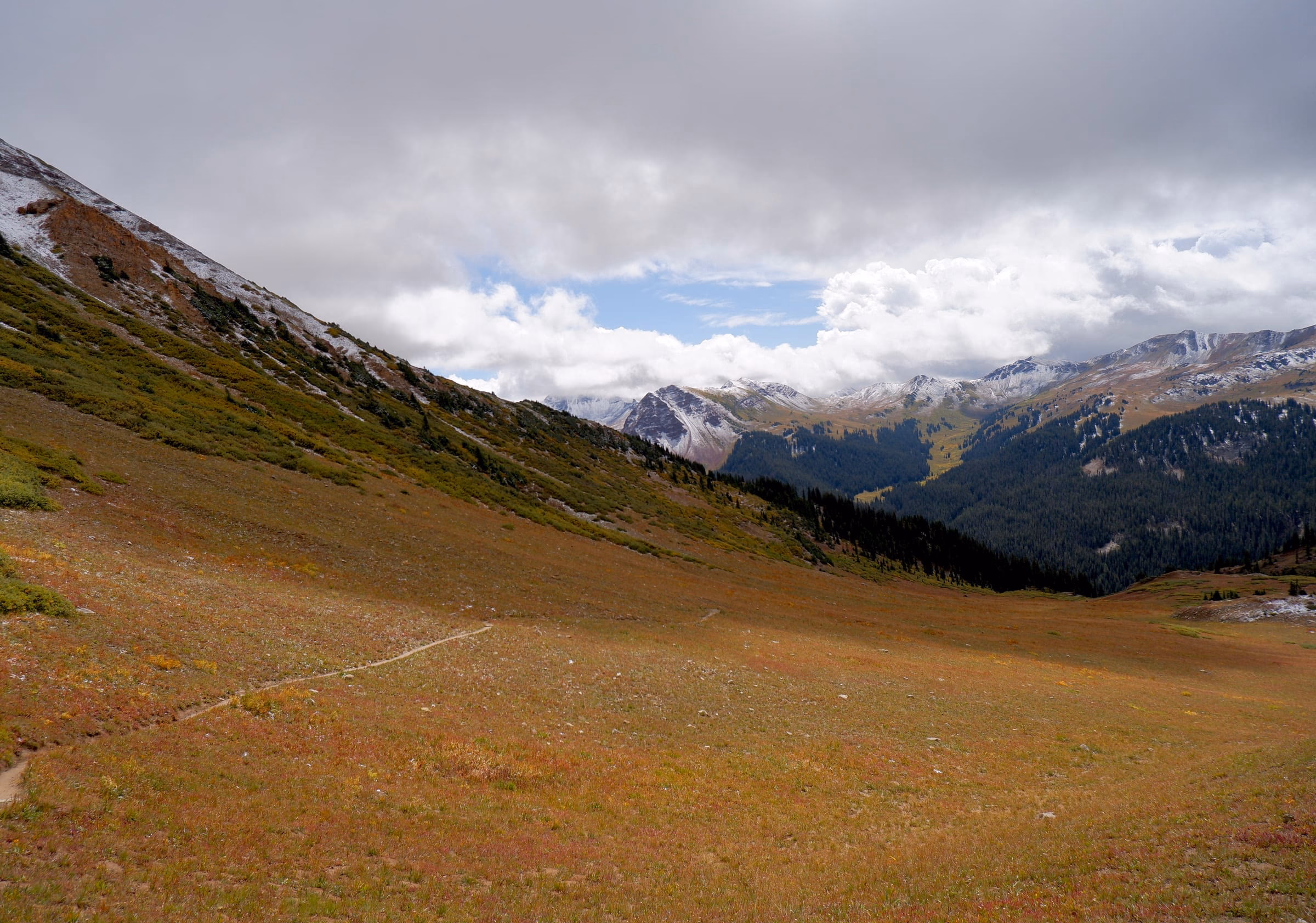 Looking back on ascent to Frigid Air Pass on Four Pass Loop Trail.