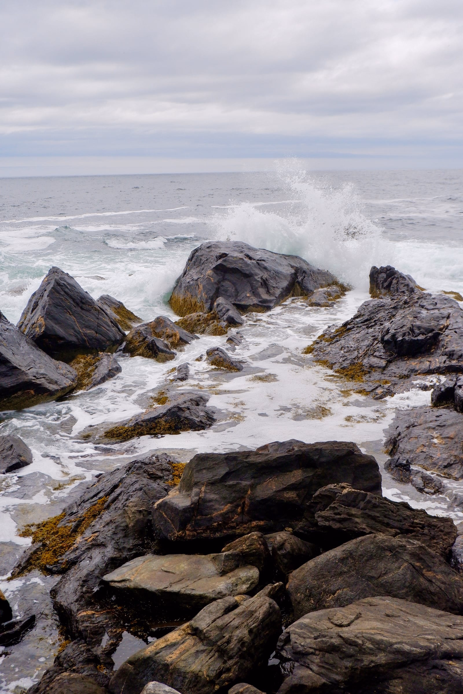 Wave crashing in at Cobblestone cove on the Southeastern side of the island.