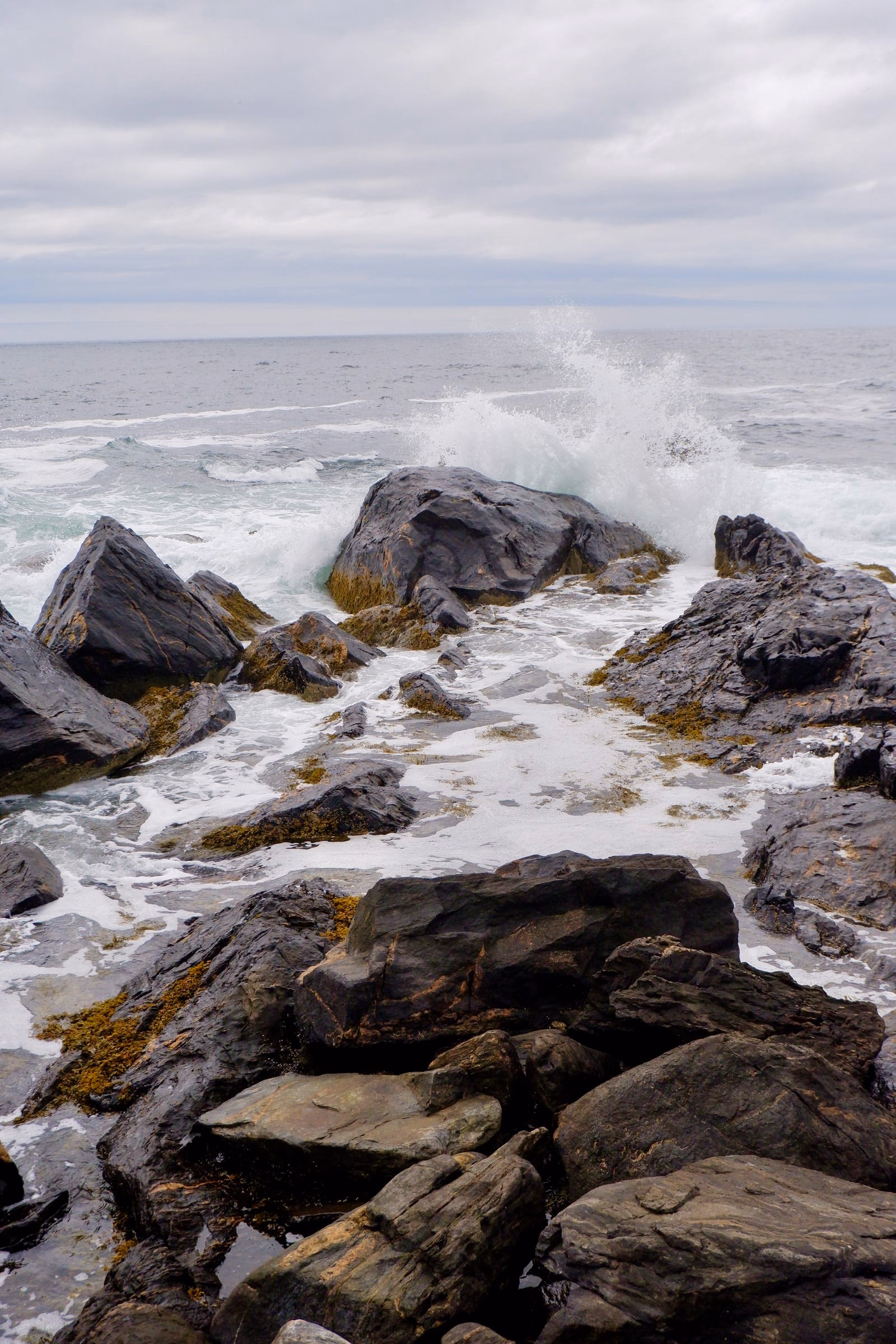 Wave crashing in at Cobblestone cove on the Southeastern side of the island.
