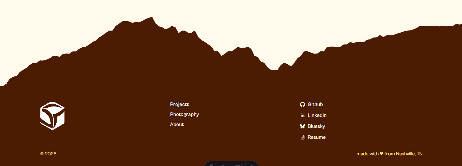Footer mountain svg shape.